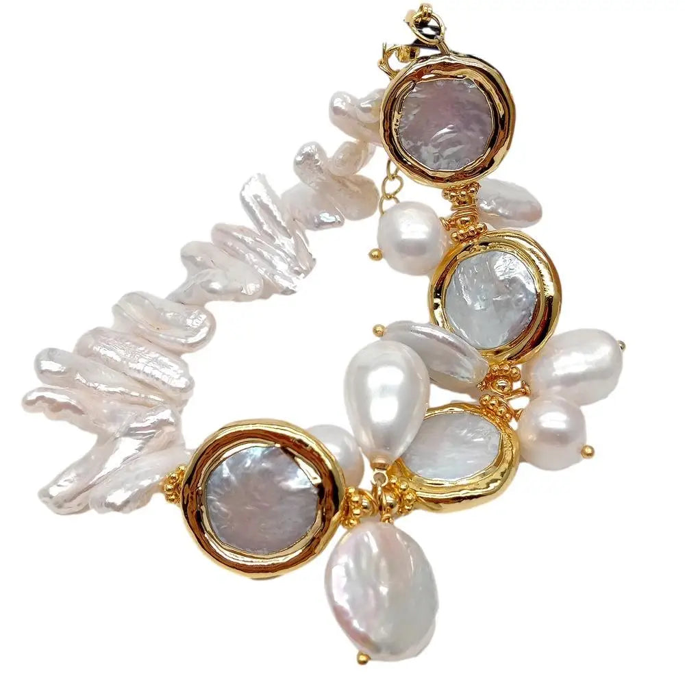 Freshwater Pearl Luxe Bracelet — Biwa, Coin & Keshi