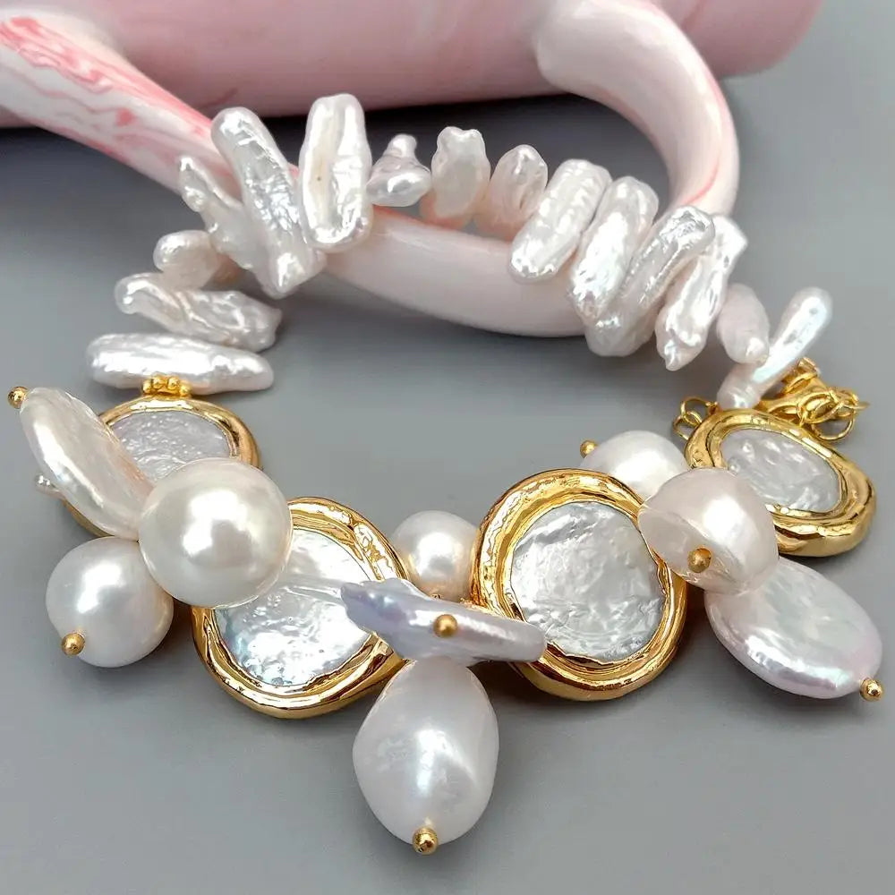 Freshwater Pearl Luxe Bracelet — Biwa, Coin & Keshi