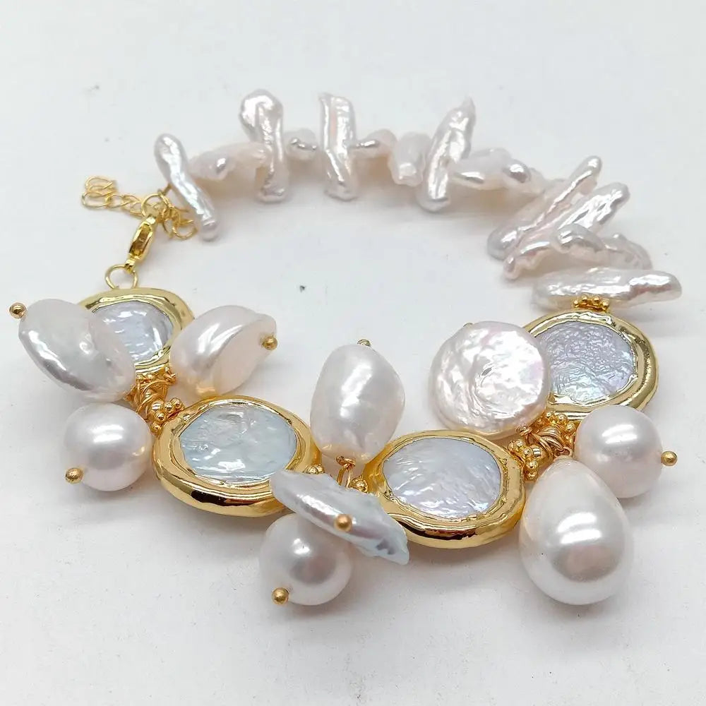 Freshwater Pearl Luxe Bracelet — Biwa, Coin & Keshi