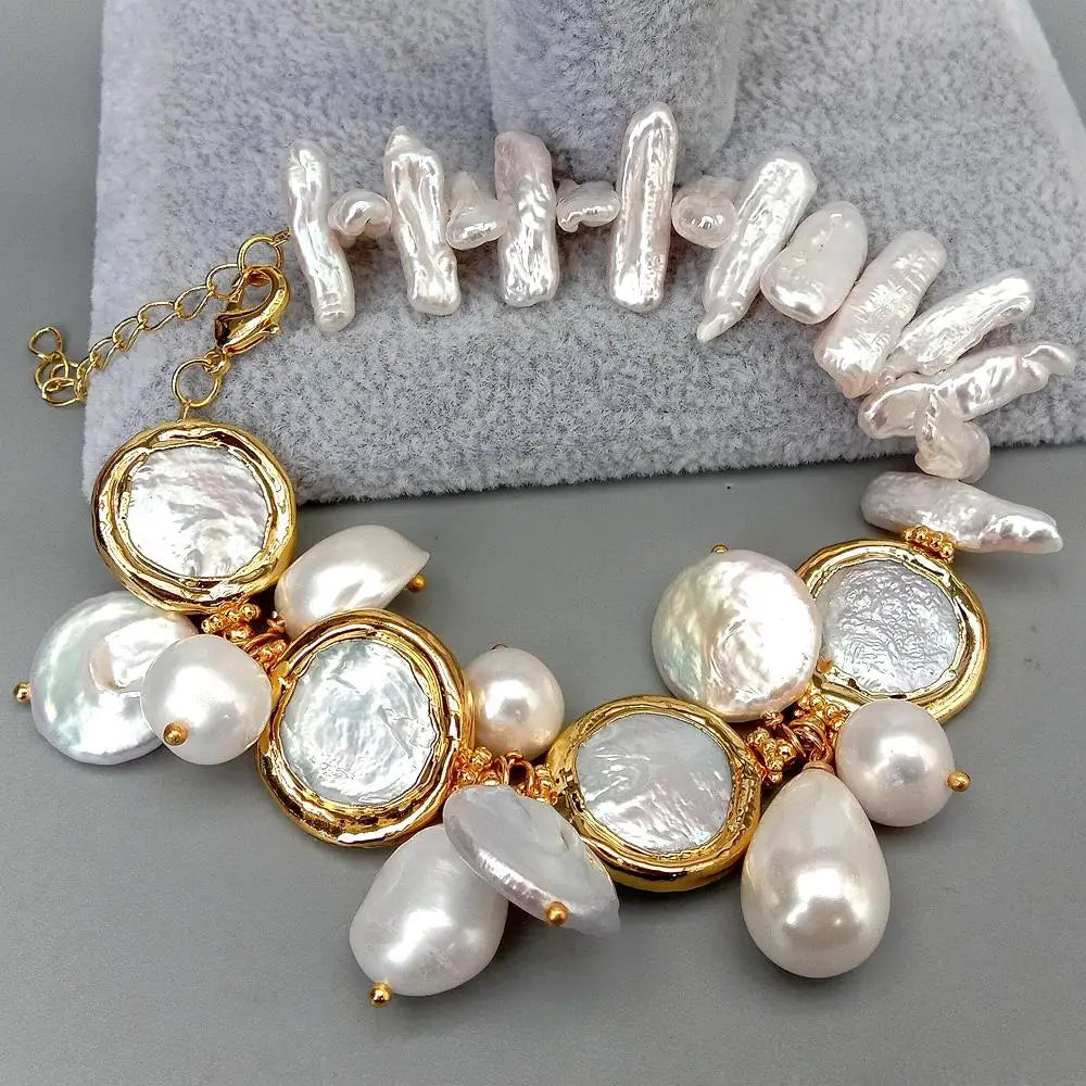Freshwater Pearl Luxe Bracelet — Biwa, Coin & Keshi