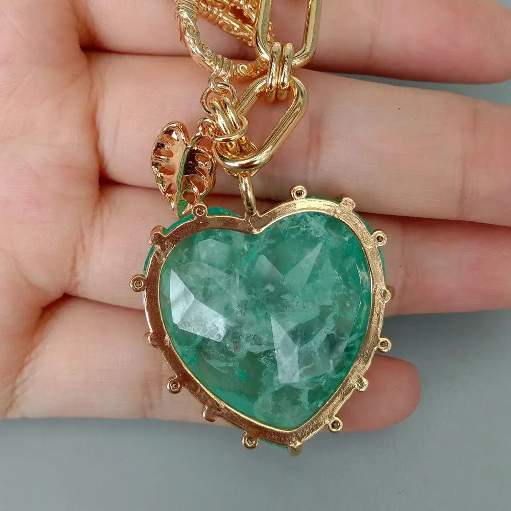 Emerald Heart Charm Bracelet