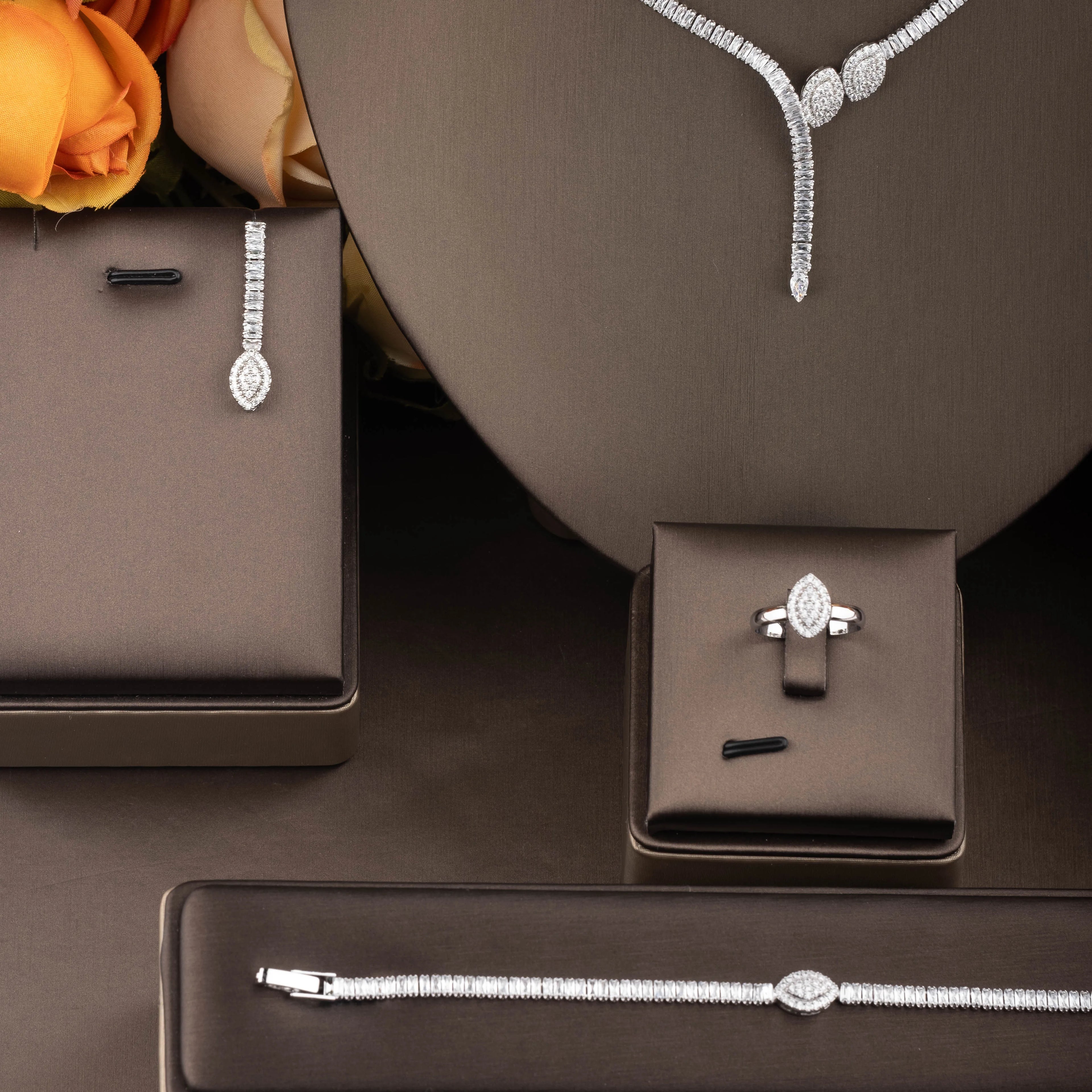 Marquise Cubic Zirconia Jewelry Set