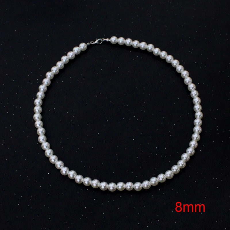 Classic Pearl Choker — Handmade Glass Beads